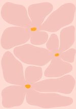 Abstract Pink Flower Art Print, Minimalist Floral Poster, Modern Botanical Wall Art Poster Wall Art