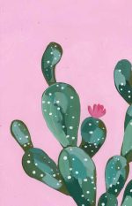 Prickly Pear Cactus Art Print, Pink Cactus Flower Poster, Desert Plant Wall Art Poster Wall Art