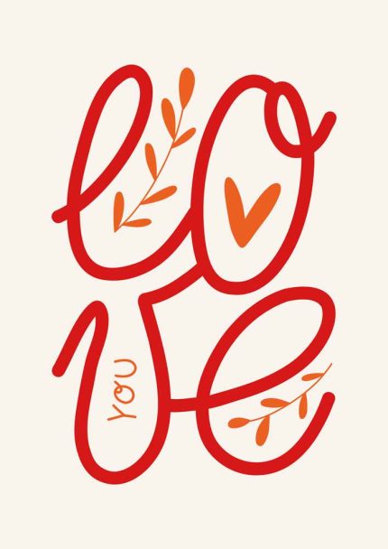 Love Trendy Colorful Poster Wall Art Aluminum Print