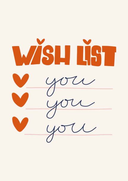 Wishlist You Trendy Colorful Poster Wall Art