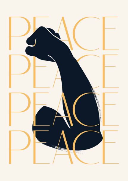 Peace Sign Trendy Colorful Poster Wall Art