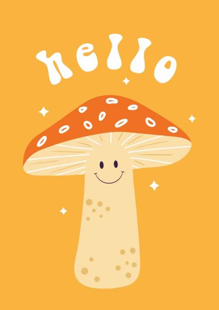 Hello Trendy Colorful Poster Wall Art
