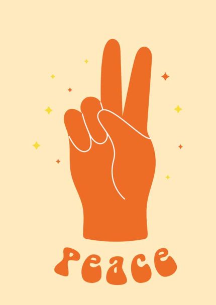 Peace Trendy Colorful Poster Wall Art