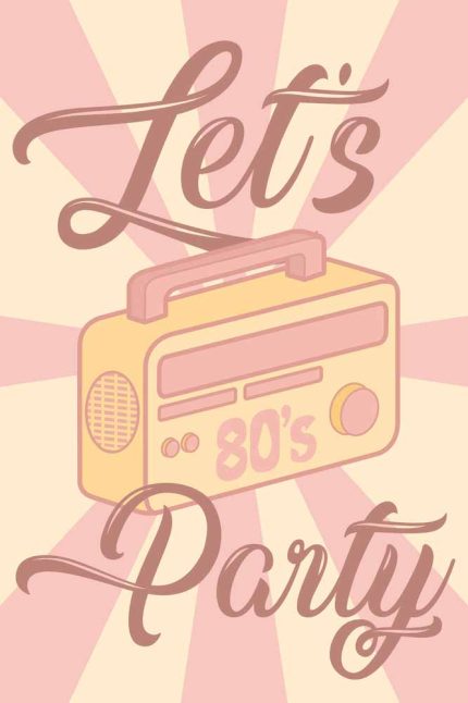 Let's Party Trendy Colorful Poster Wall Art