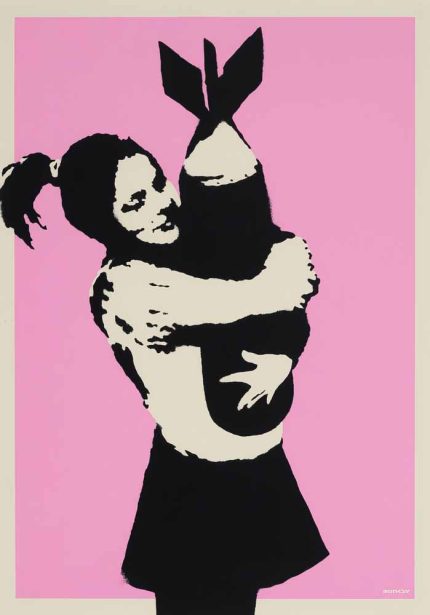 Woman Holding Rocket Trendy Colorful Poster Wall Art