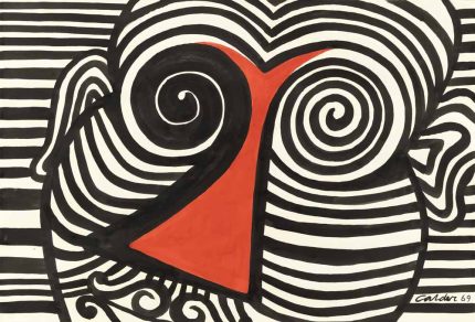 Abstract Swirls and Red Shape by Calder, Modern Art Poster, Geometric Art Print Poster Wall Art