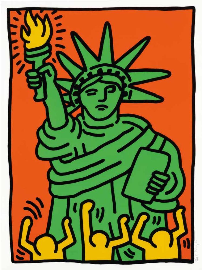 Keith Haring - Statue of Liberty - Pop Art Print Poster Wall Art - Image 1