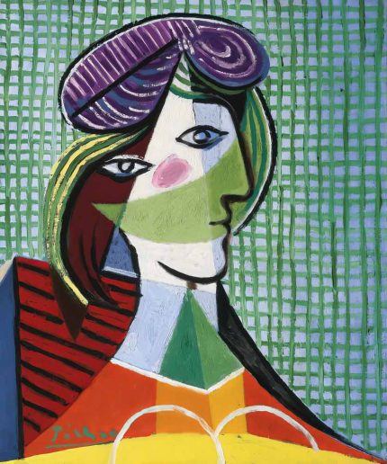 Cubist Portrait T-Shirt: Featuring Picasso's "Woman with a Hat" Trendy Colorful Poster Wall Art