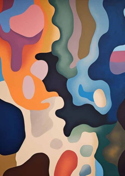 Abstract Shapes Art Print | Modern Organic Wall Decor | Fluid Forms Poster