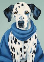 Dog Dalmatian In Scarf Eclectic Trendy Colorful Wall Art Poster