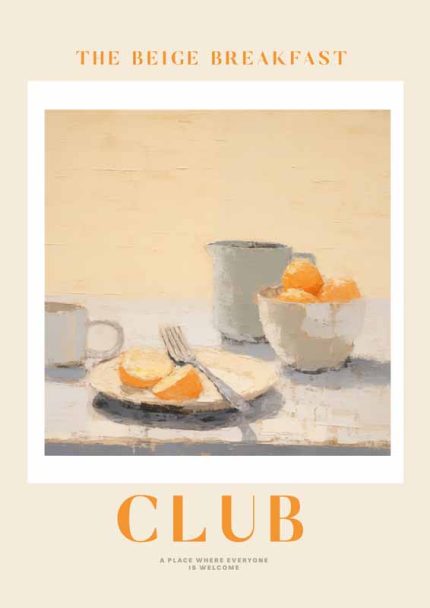 The Beige Breakfast Club: Cozy Still Life Art Print