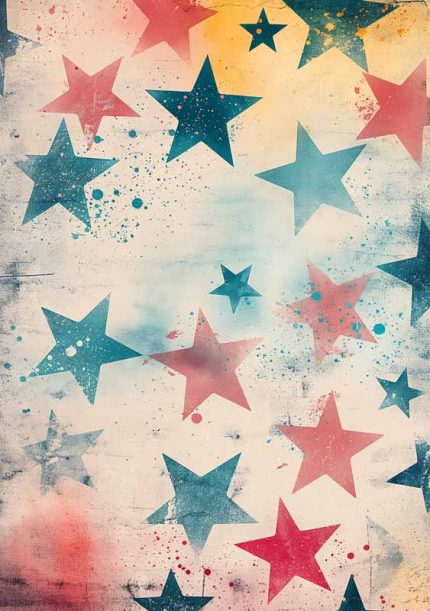Vintage Stars Wall Art Metal Aluminum Print