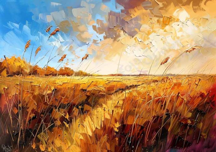 Wildgrass Field Wall Art Metal Aluminum Print - Image 1