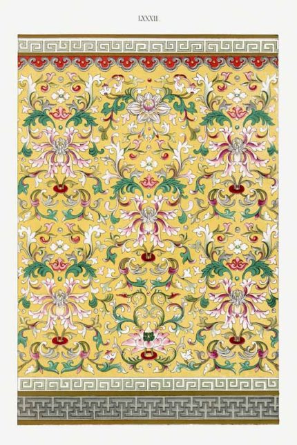 Chinese Botanical Floral Print Wall Art Poster