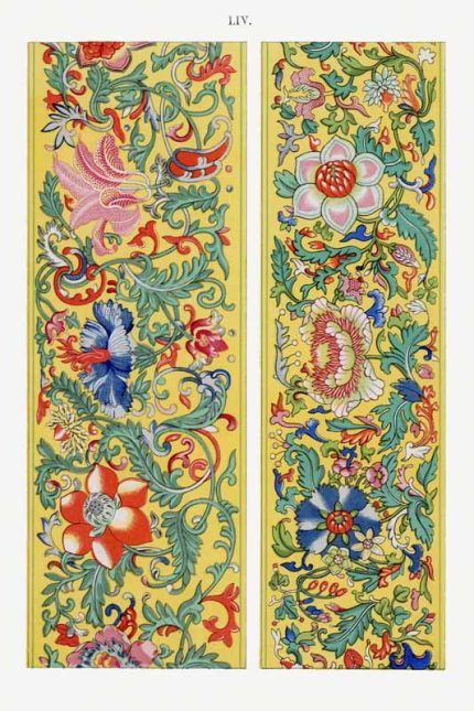 Chinese Botanical Floral Print Wall Art Poster