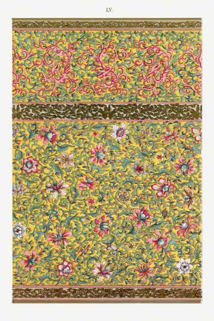 Chinese Botanical Floral Print Wall Art Poster