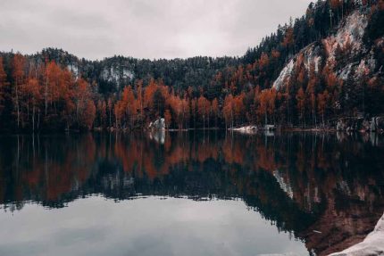 Autumn Reflections at Adršpach Lake Stock Image