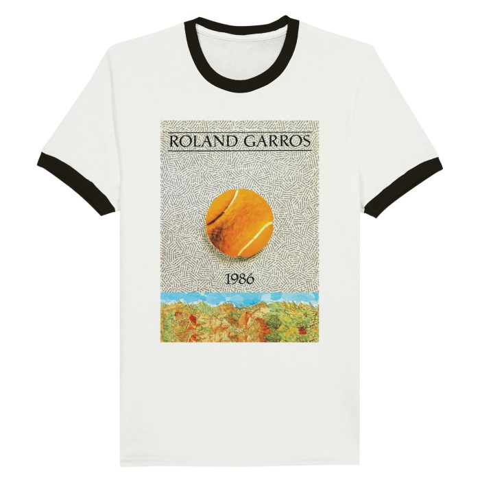 Roland Garros 1986 Trendy Colorful Unisex Ringer T-shirt