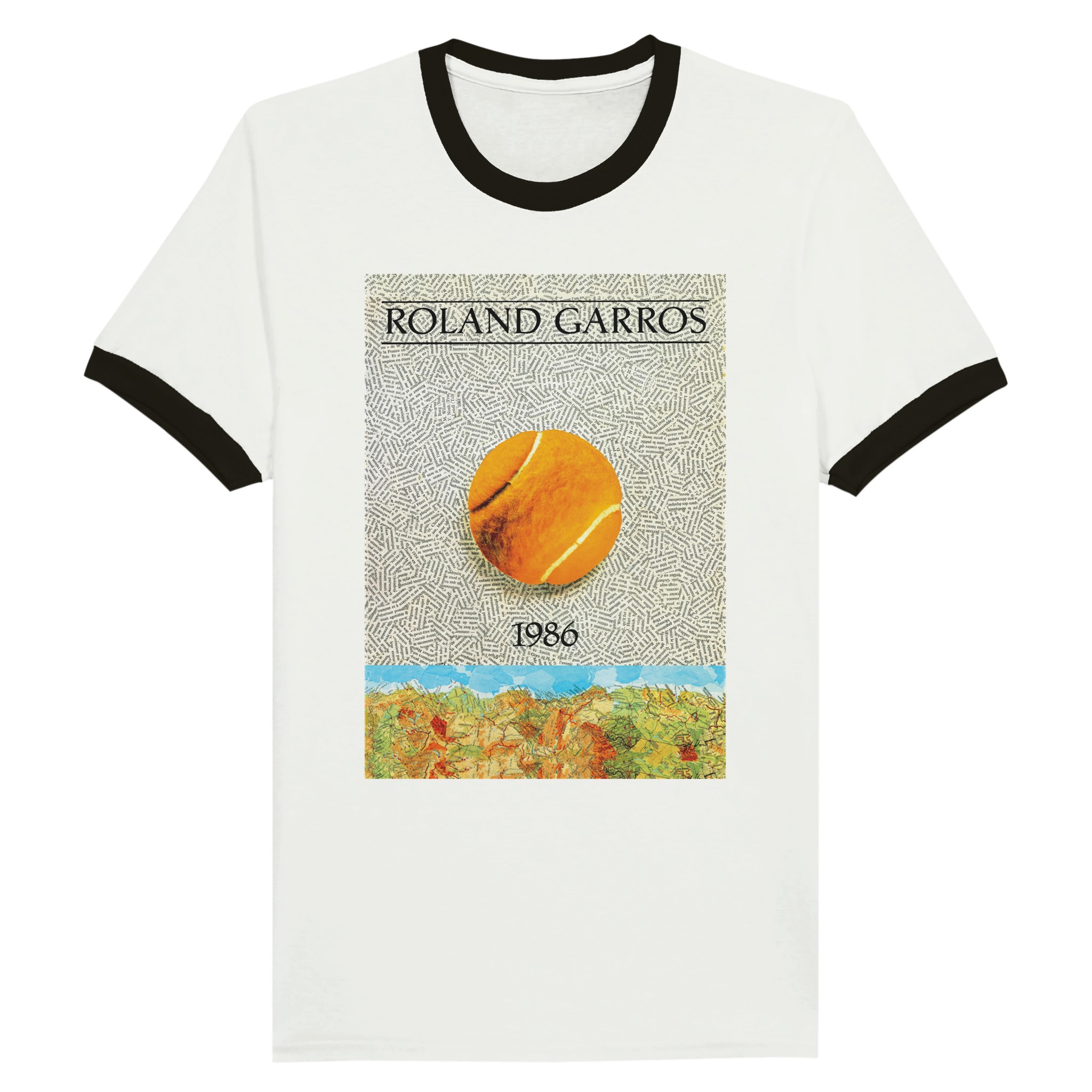 Roland Garros 1986 Trendy Colorful Unisex Ringer T-shirt