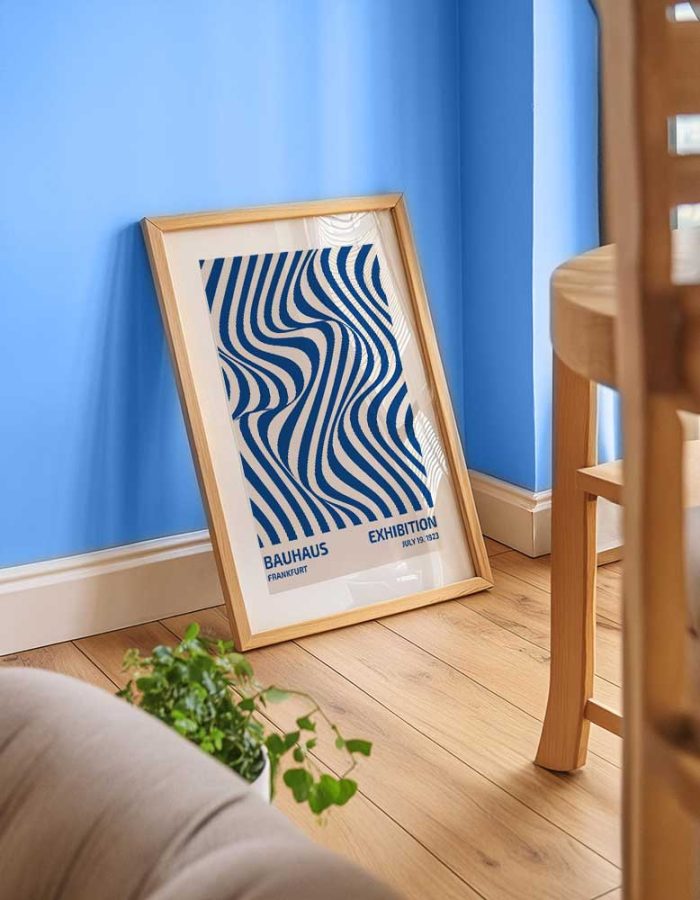 Blue Op Art Bauhaus Exhibition Poster - Frankfurt, July 19, 1923 Bauhaus Printed Poster - Image 2