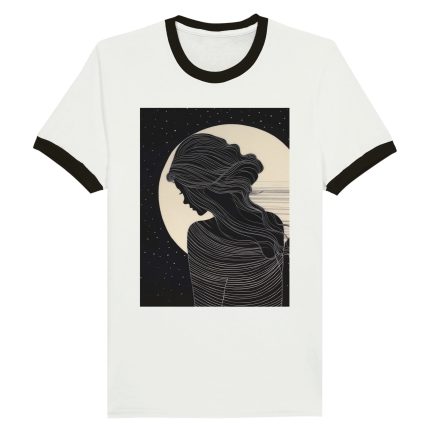Moon Goddess T-Shirt: Ethereal & Mystical Design Unisex Ringer T-shirt