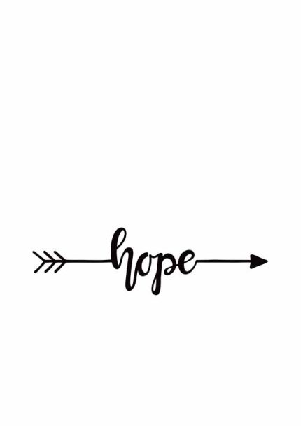 Hope Arrow: Minimalist Inspirational Wall Art Mindfulness Digital Download Illustration