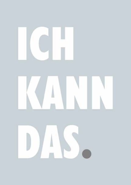 ICH KANN DAS: German Motivational Affirmation Mindfulness Digital Download Illustration