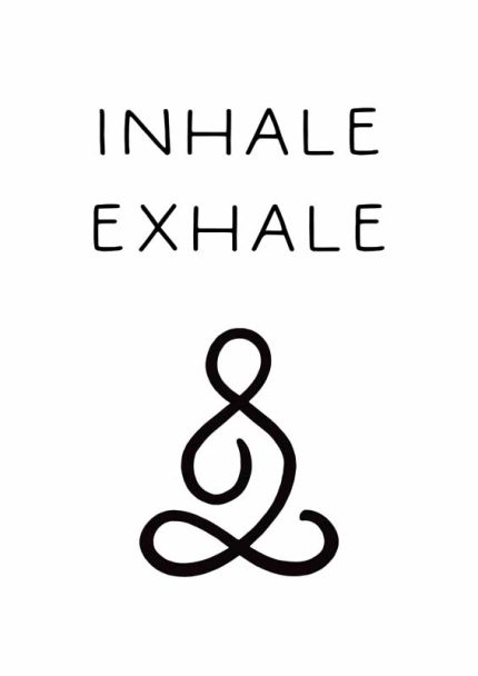 Meditation Poster: Inhale Exhale and Meditation Symbol Mindfulness Digital Download Illustration