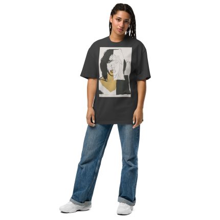 Andy Warhol Inspired Mick Jagger Portrait, Pop Art Music Icon Oversized faded t-shirt
