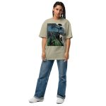 Dance of Shadows: Abstract Expressionist Artwork Oversized faded t-shirt - Image 3