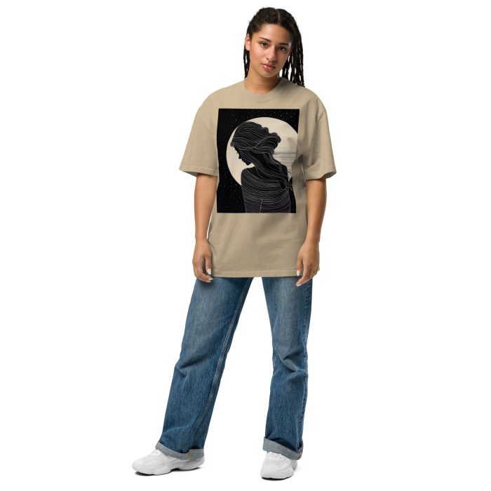Moon Goddess T-Shirt: Ethereal & Mystical Design Oversized faded t-shirt - Image 2