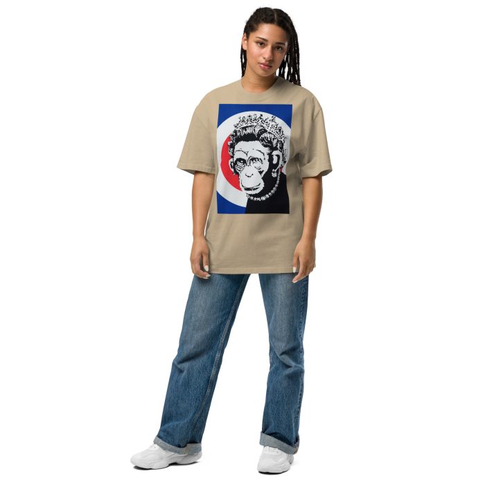 Queen Monkey Trendy Colorful Oversized faded t-shirt - Image 2