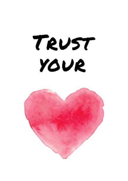 Trust Your Heart: Inspirational Watercolor Art Print Mindfulness Digital Download Illustration