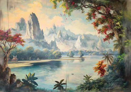 vintage chinese art Wall Art Metal Aluminum Print